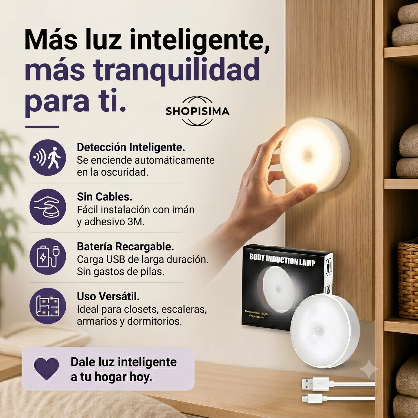 Luz Led Sensor De Movimiento Pack x 3