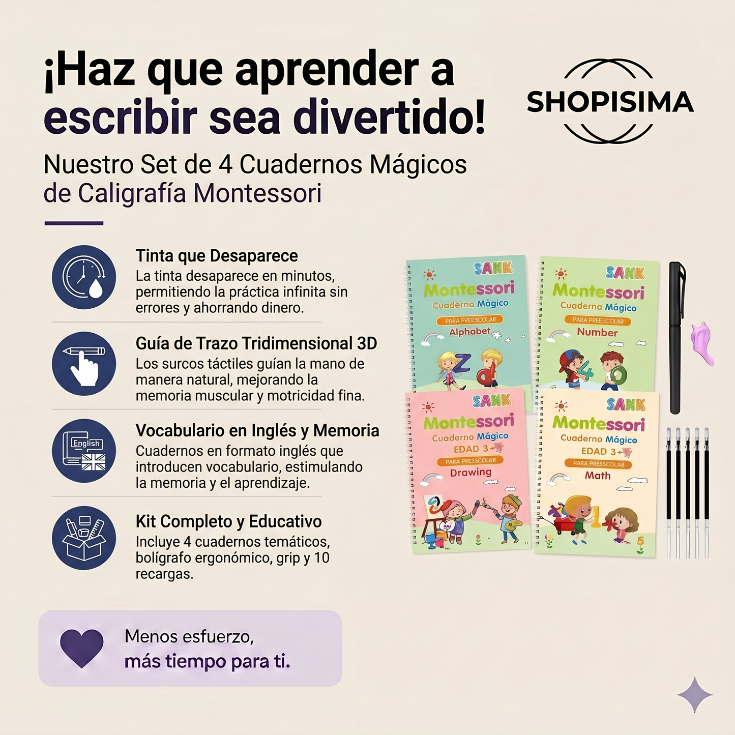 Set Cuaderno Mágico Caligrafía Montessori