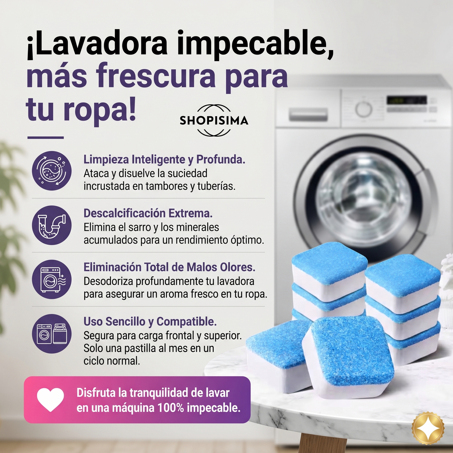 Pastillas Para Limpiar Lavadora X5
