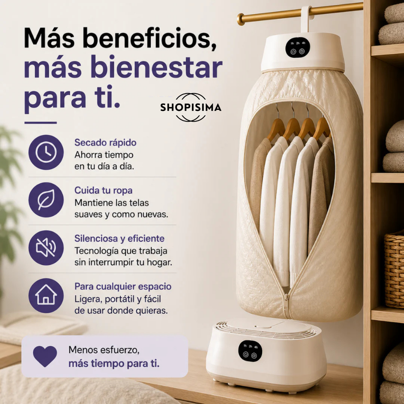 Secadora Portátil Plegable con Tecnología UV (Anti-Humedad)