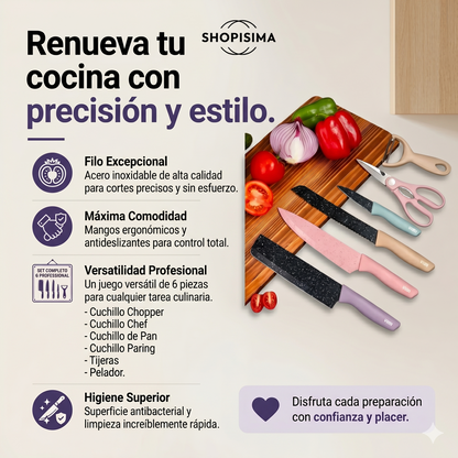Set juego de cuchillos completo